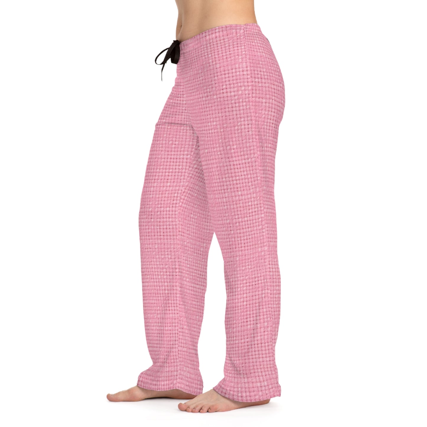 Diseño de tela refrescante inspirado en la mezclilla rosa pastel - Pantalones de pijama para mujer (AOP) 