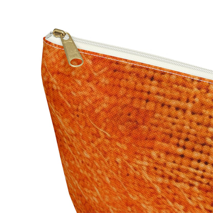 Burnt Orange/Rust: Denim-Inspired Autumn Fall Color Fabric - Accessory Pouch w T-bottom