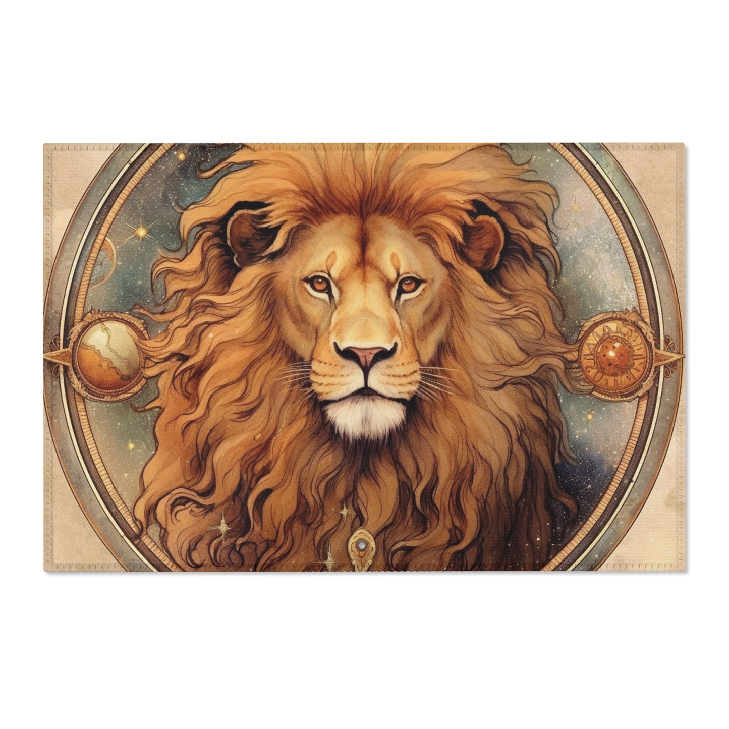 Astrological Leo Sign Vibrant Celestial Cosmic Zodiac - Area Rugs