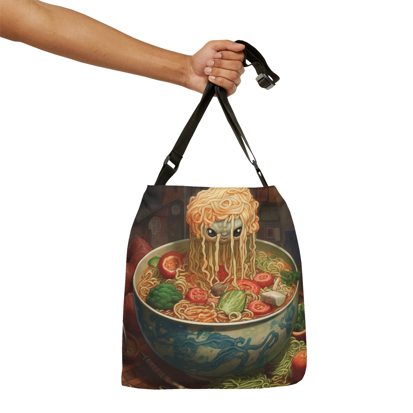 Ramen Bowl Anime Alien Japanese Style - Adjustable Tote Bag (AOP)