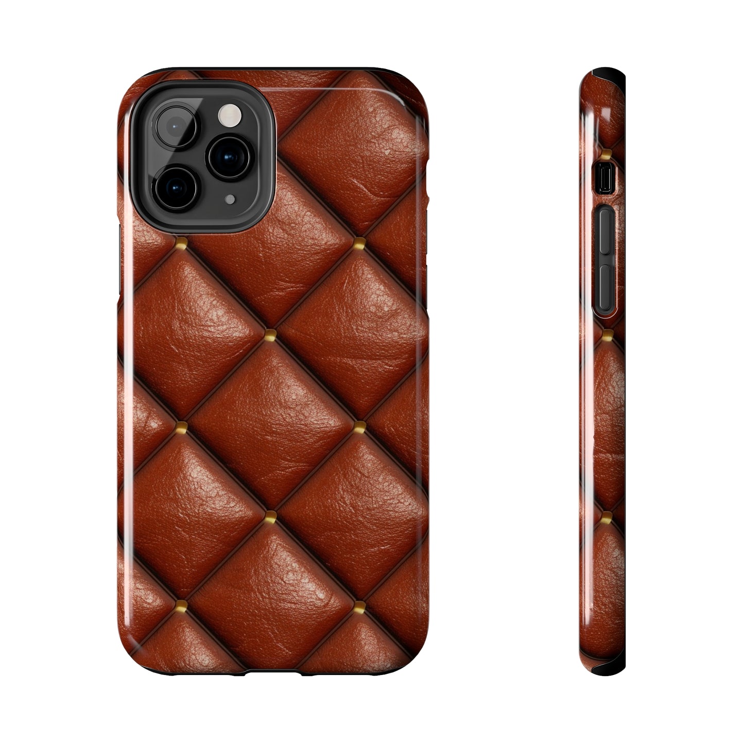 Brown Leather Cognac Pattern Rugged Durable Design Style - Tough Phone Cases