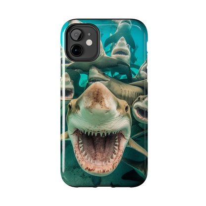 Laughing Lemon Sharks: Joyful Sea Jaws Ocean Deep - Tough Phone Cases