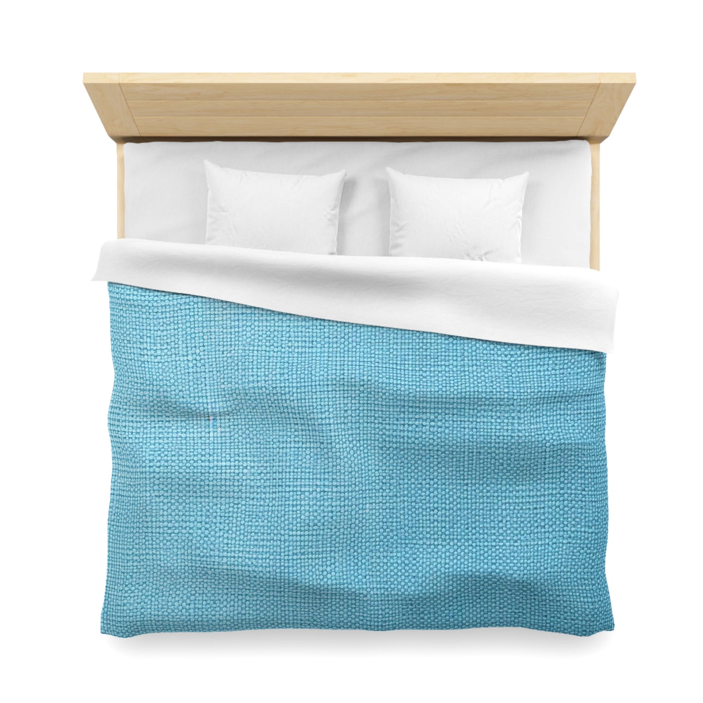 Bright Aqua Teal: Denim-Inspired Refreshing Blue Summer Fabric - Microfiber Duvet Cover