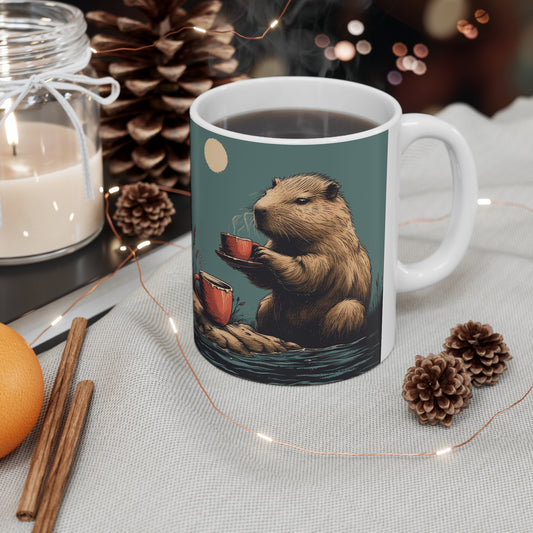Capybara Coffee, Ceramic Mug 11oz