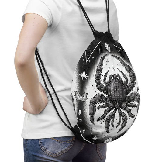 Scorpio Zodiac, Scorpion Design, Water Element, Drawstring Bag