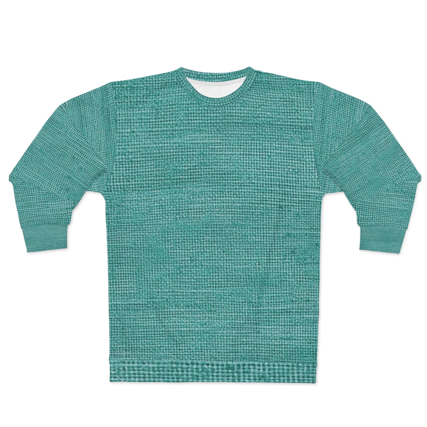 Diseño de tela vaquera color turquesa menta de calidad, material elegante - Sudadera unisex (AOP) 