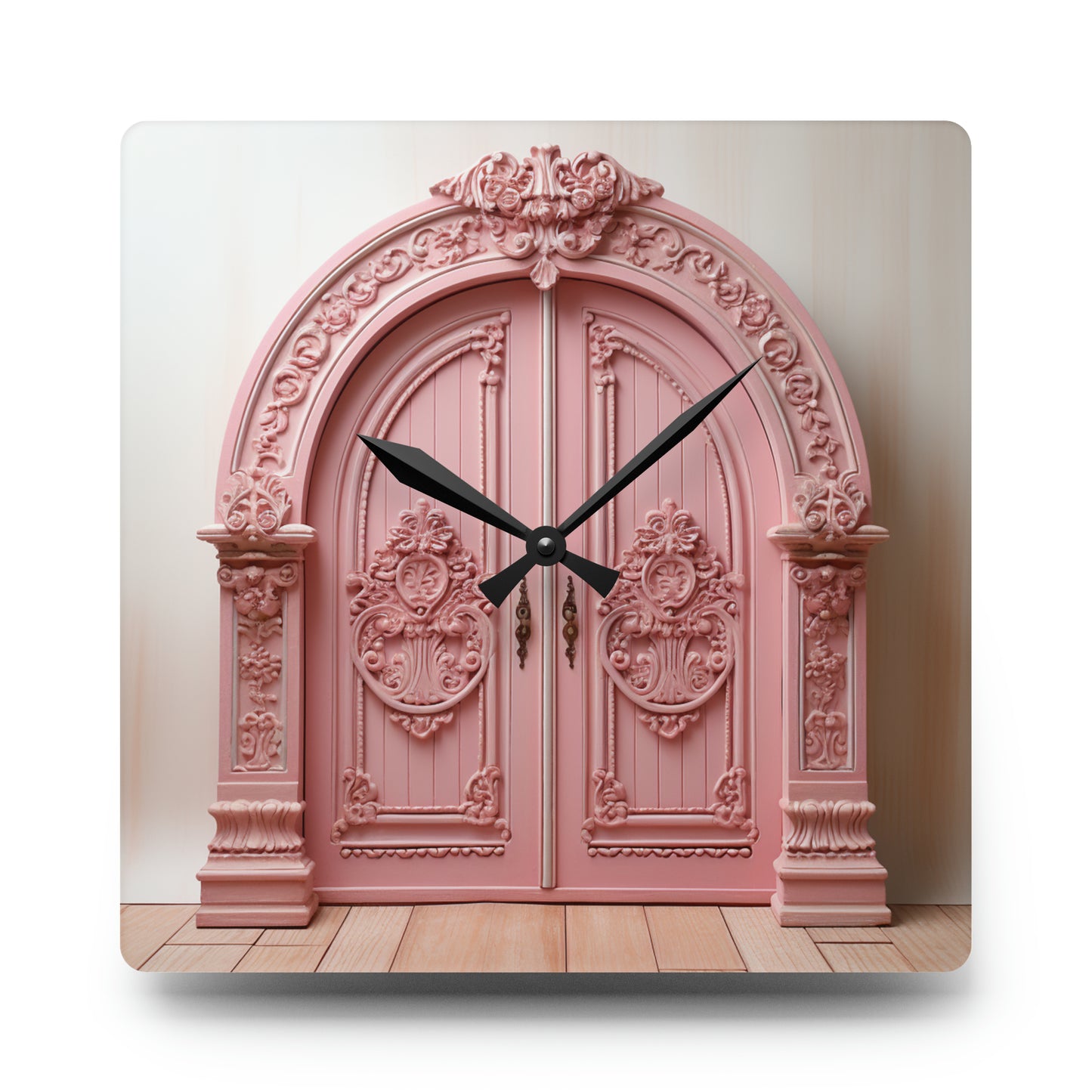 Pink Door - Acrylic Wall Clock