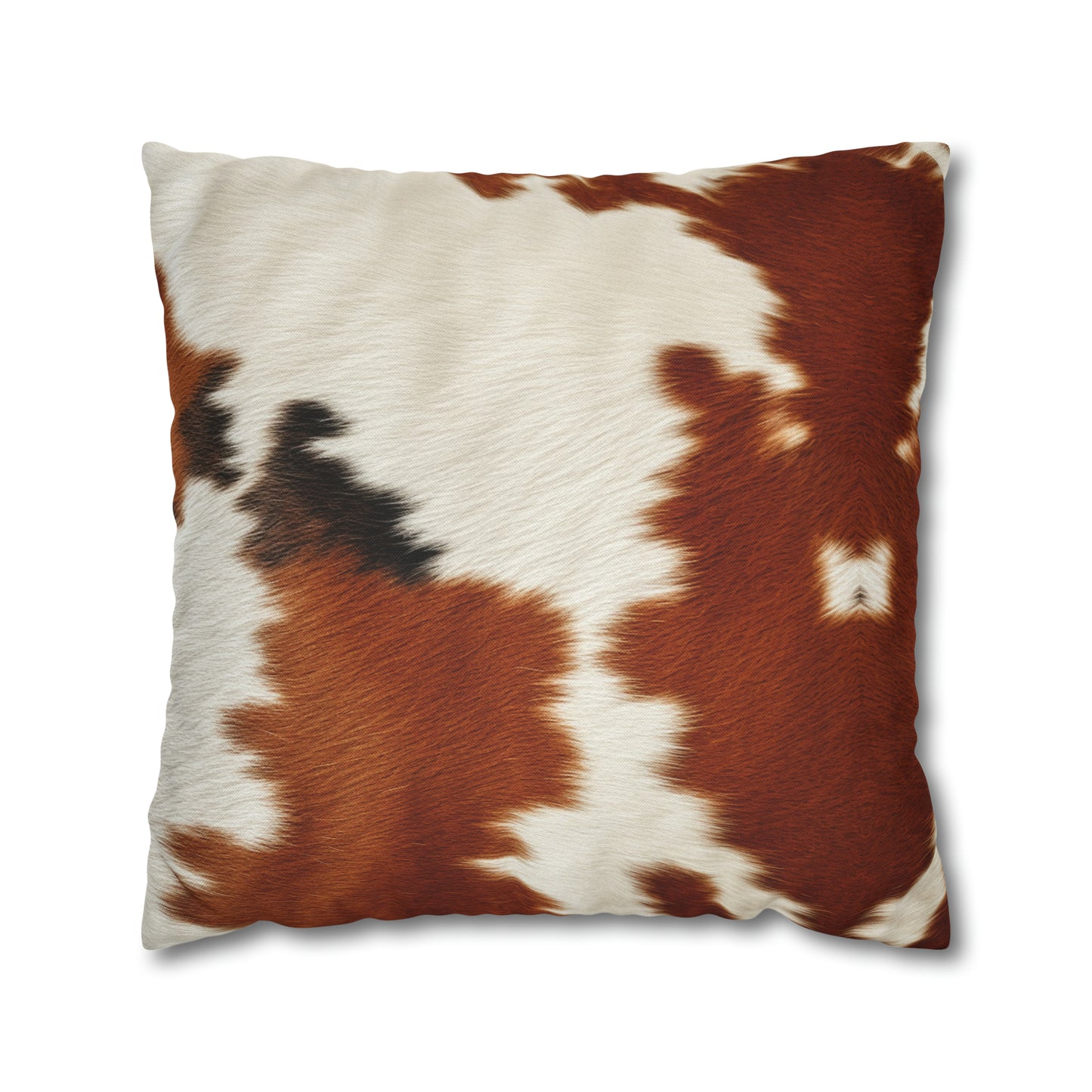 Hair Cowhide Leather Natural Design Tough Durable Rugged Style - Spun Polyester Square Pillow Case