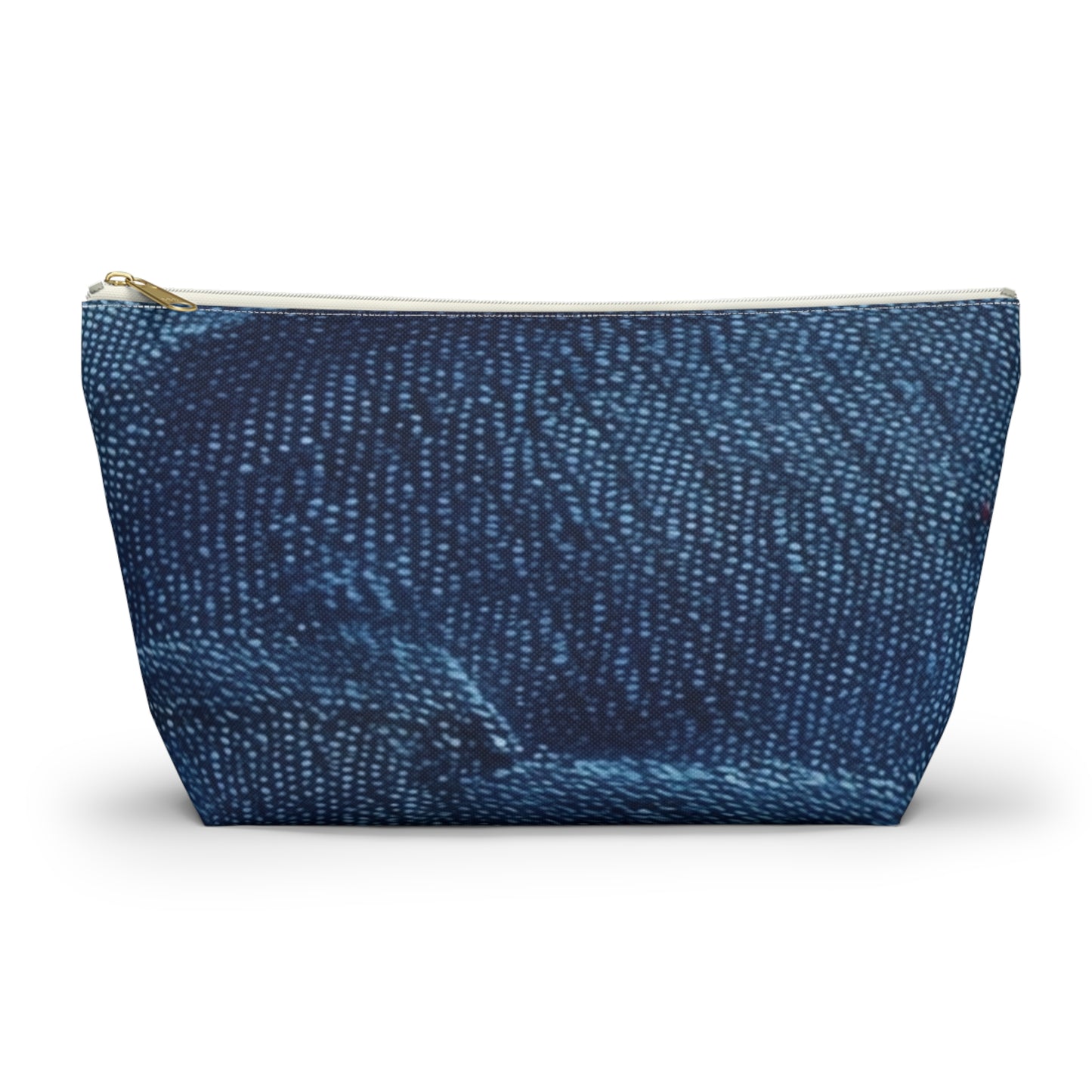 Dark Blue: Distressed Denim-Inspired Fabric Design - Accessory Pouch w T-bottom