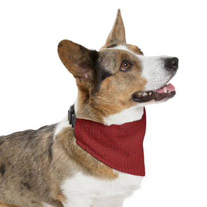 Bold Ruby Red: Denim-Inspired, Passionate Fabric Style - Pet Bandana Collar