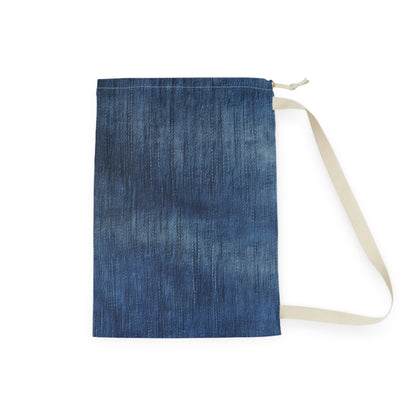 Indigo Splash: Washed Denim Reverie in Deep Blue - Laundry Bag