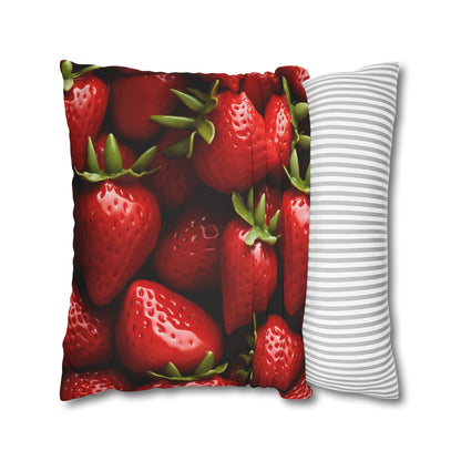 Strawberry Patch Picks: Home Decor and Gifts for the Ultimate Berry Fan - Spun Polyester Square Pillow Case