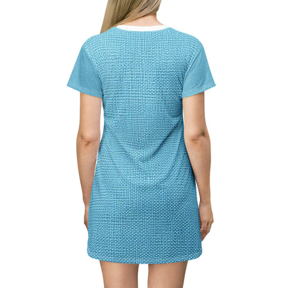 Bright Aqua Teal: Denim-Inspired Refreshing Blue Summer Fabric - T-Shirt Dress (AOP)