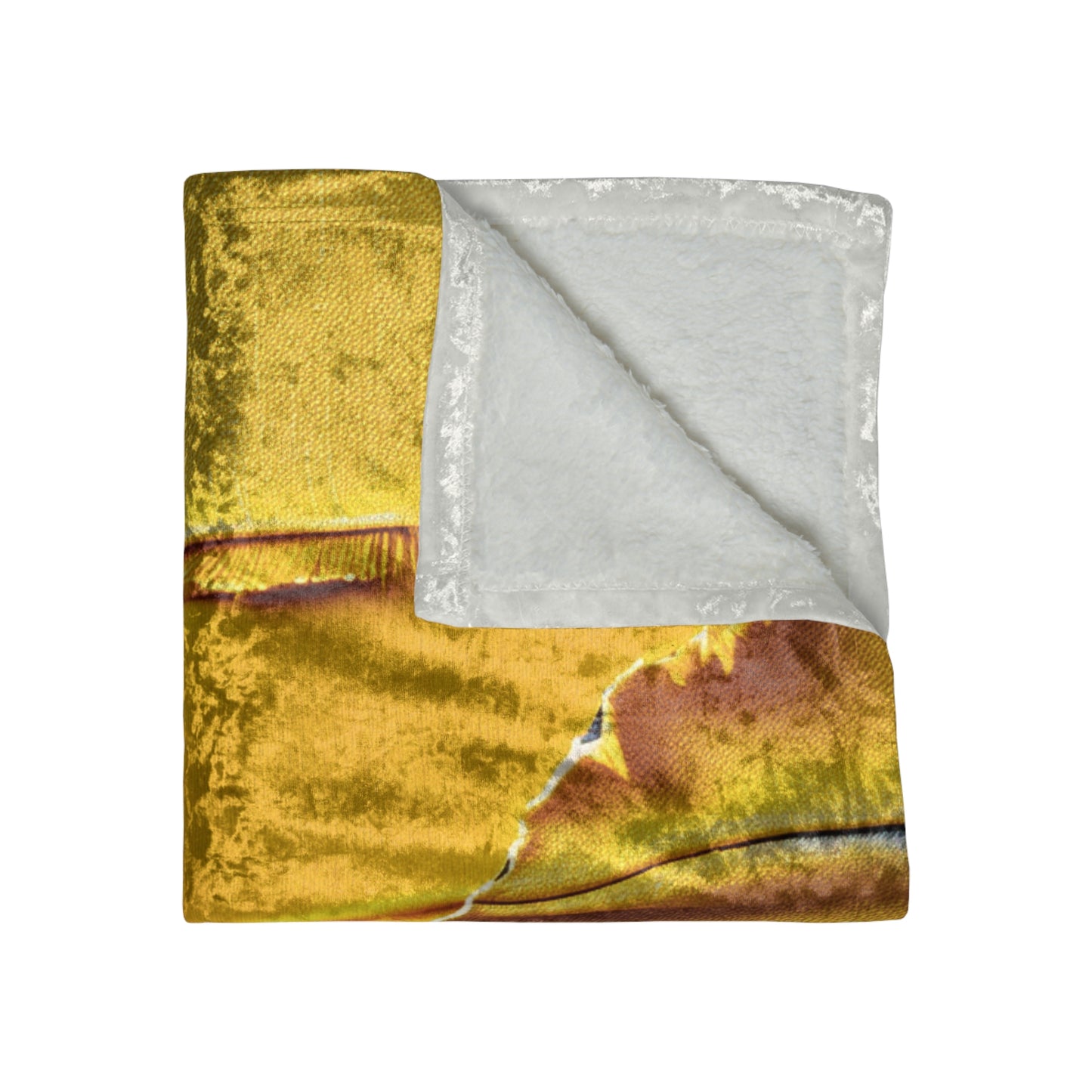 Banana Yellow Lemon: Bold Distressed, Denim-Inspired Fabric - Crushed Velvet Blanket