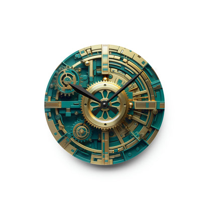 Steampunk Teal Acrylic Wall Clock