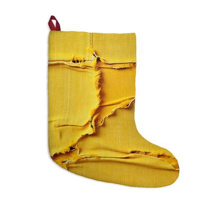 Banana Yellow Lemon: Bold Distressed, Denim-Inspired Fabric - Christmas Stockings