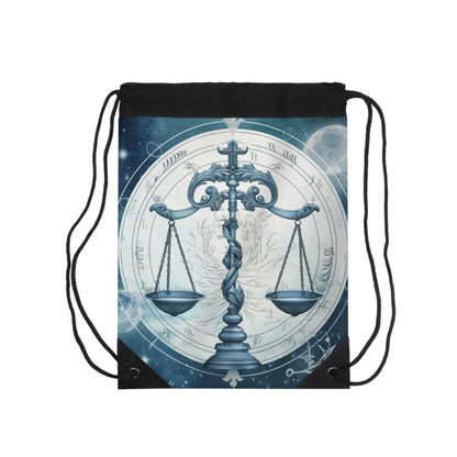 Tonos azules Libra Zodiac Cosmic Astro - Balanza y símbolos - Mochila saco