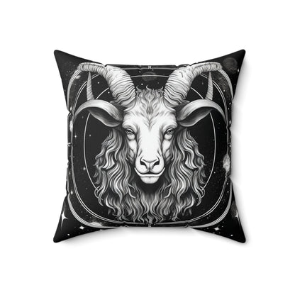 Zodiaco Capricornio, diseño de cabra marina, elemento tierra, almohada cuadrada de poliéster hilado 