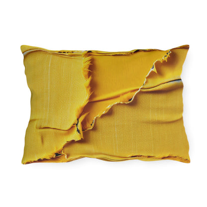 Banana Yellow Lemon: Bold Distressed, Denim-Inspired Fabric - Outdoor Pillows