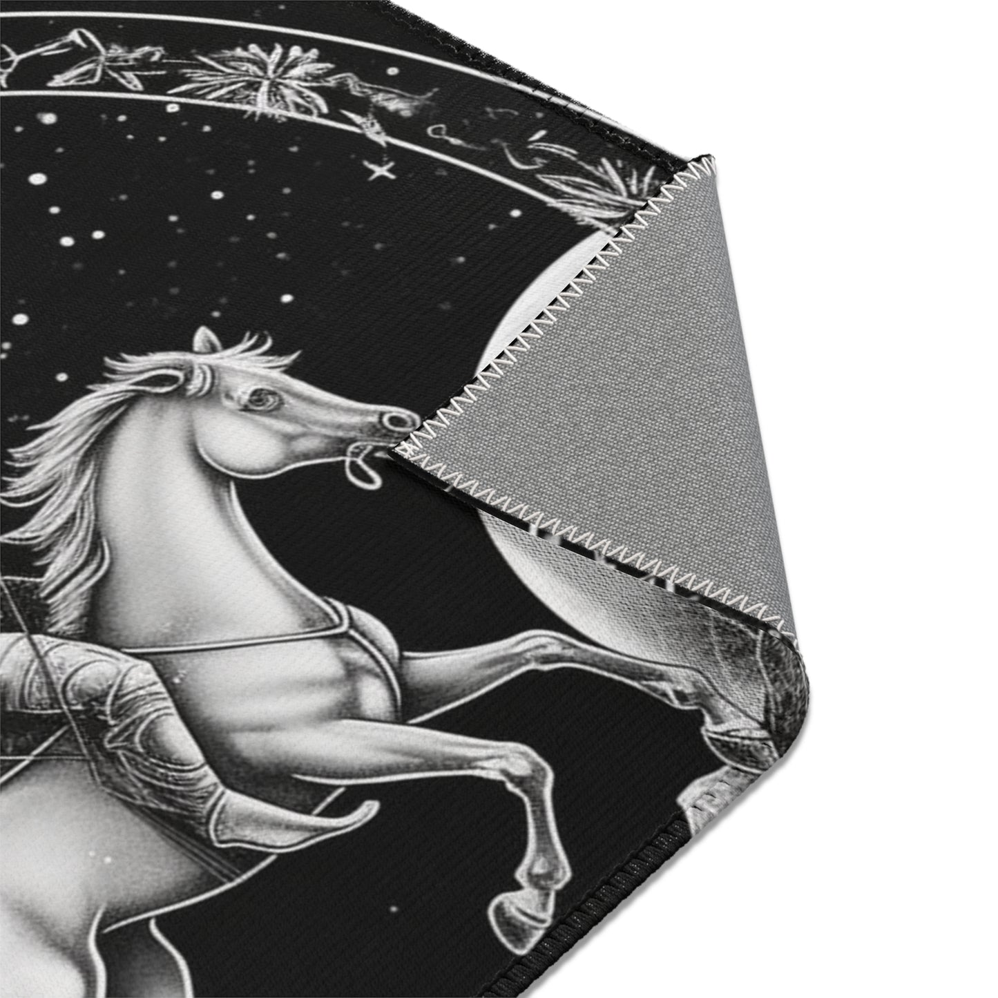 Sagittarius Zodiac Black & White Archer Design - Area Rugs