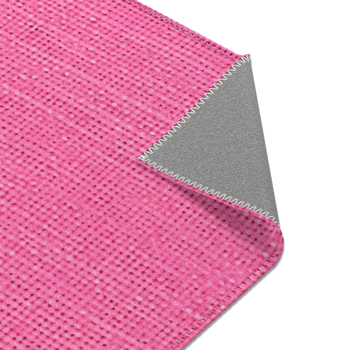 Doll-Like Pink Denim Designer Fabric Style - Area Rugs