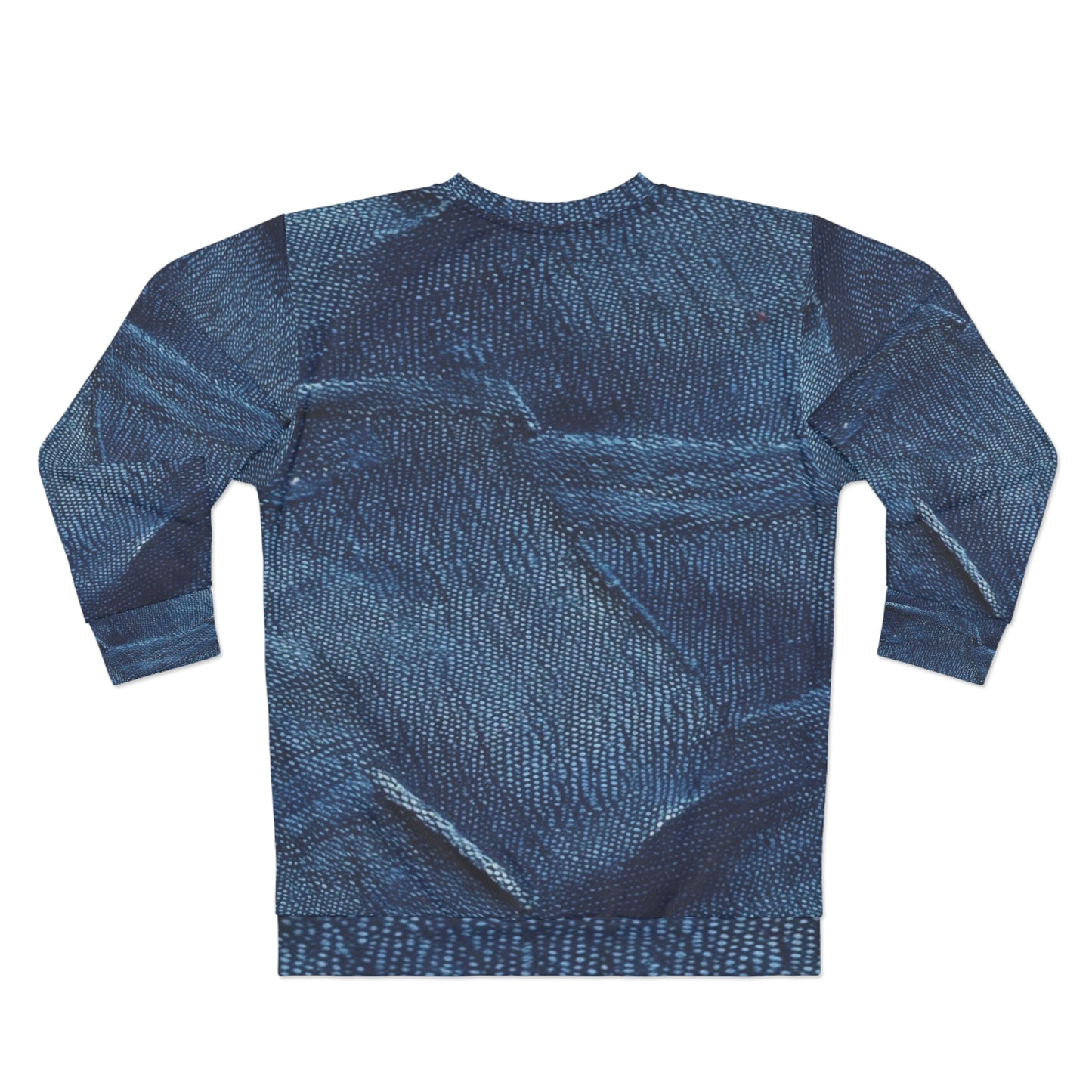 Dark Blue: Distressed Denim-Inspired Fabric Design - Unisex Sweatshirt (AOP)