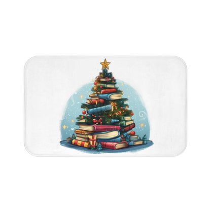 Book Lover Christmas Tree, Gift For Readers - Bath Mat