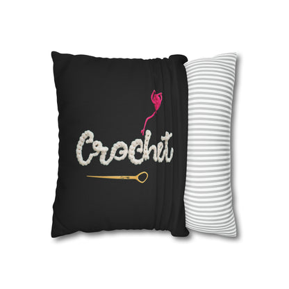 Crochet Love Gift - Heartfelt Fabric Fashion Collector Style - Spun Polyester Square Pillow Case