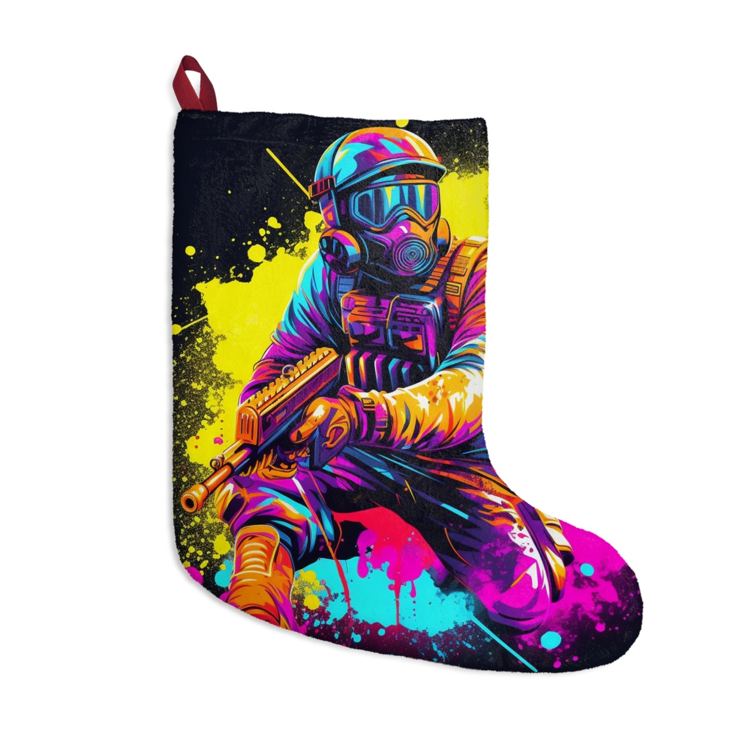 Paintball Action Sport: Player in Battle, Paint Splatter - Christmas Stockings