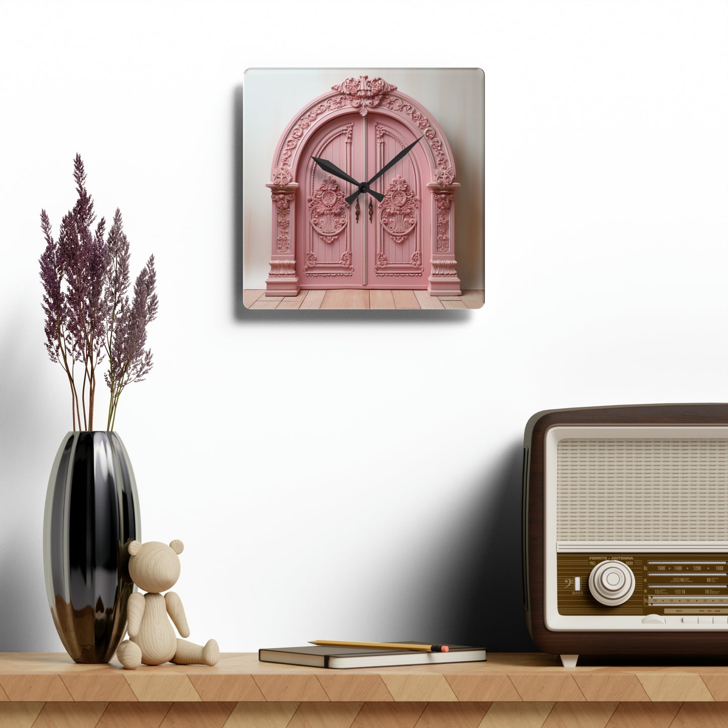 Pink Door - Acrylic Wall Clock