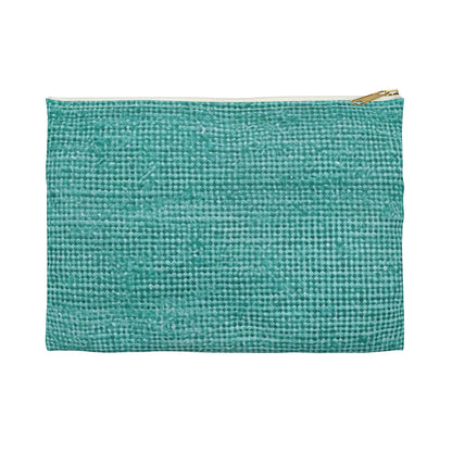 Quality Mint Turquoise Denim Fabric Deisgn, Stylish Material - Accessory Pouch