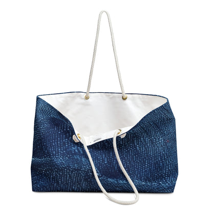 Dark Blue: Distressed Denim-Inspired Fabric Design - Weekender Bag