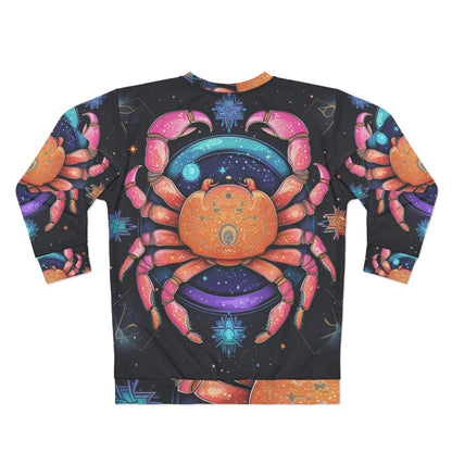 Cangrejo celestial arcoíris - Arte vibrante del signo del zodíaco del cáncer - Sudadera unisex (AOP) 