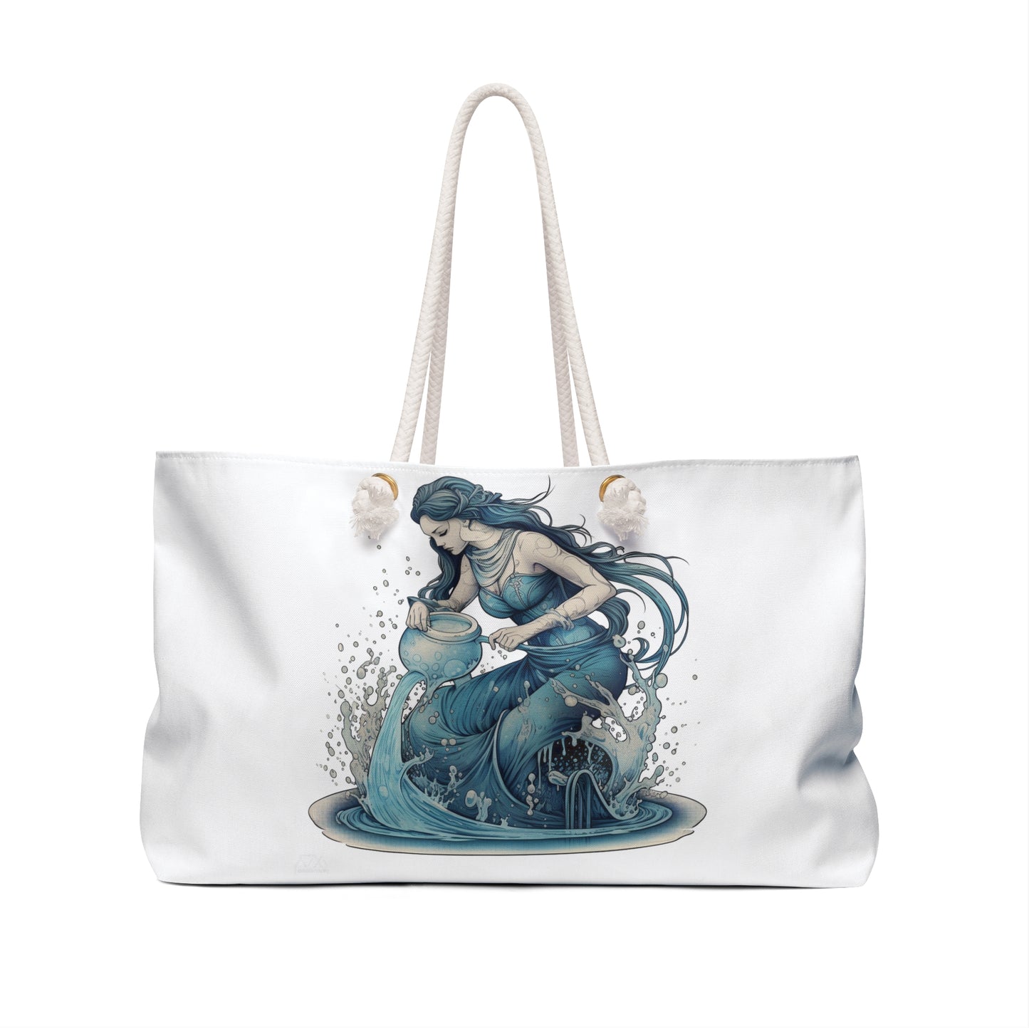 Aquarius Zodiac Symbol - Girl Pouring Water, Hand-Drawn Style - Weekender Bag