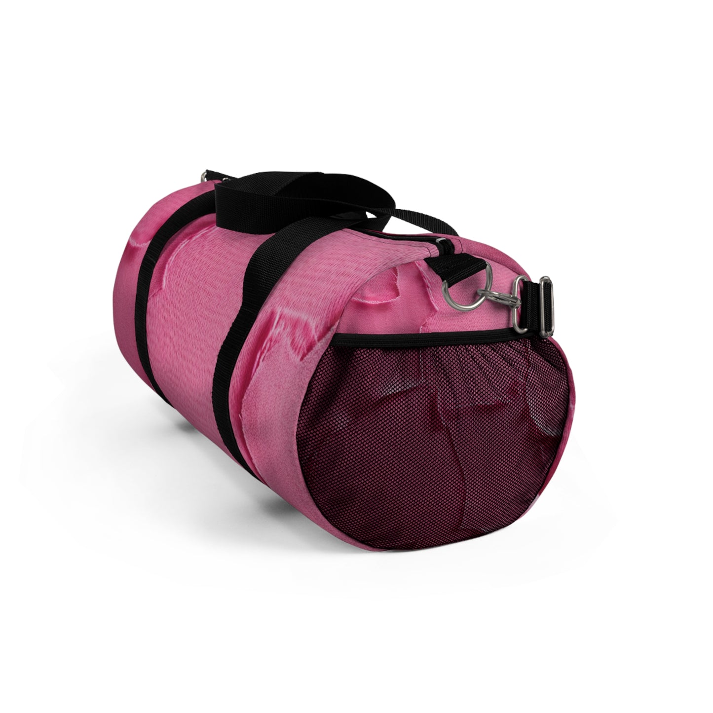 Distressed Neon Pink: Edgy, Ripped Denim-Inspired Doll Fabric - Duffel Bag