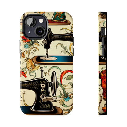 Classic Sewing Machines and Vibrant Thread Spools Pattern, Tailoring and Quilting - Tough Phone Cases