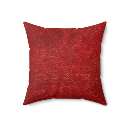 Juicy Red Berry Blast: Denim Fabric Inspired Design - Spun Polyester Square Pillow