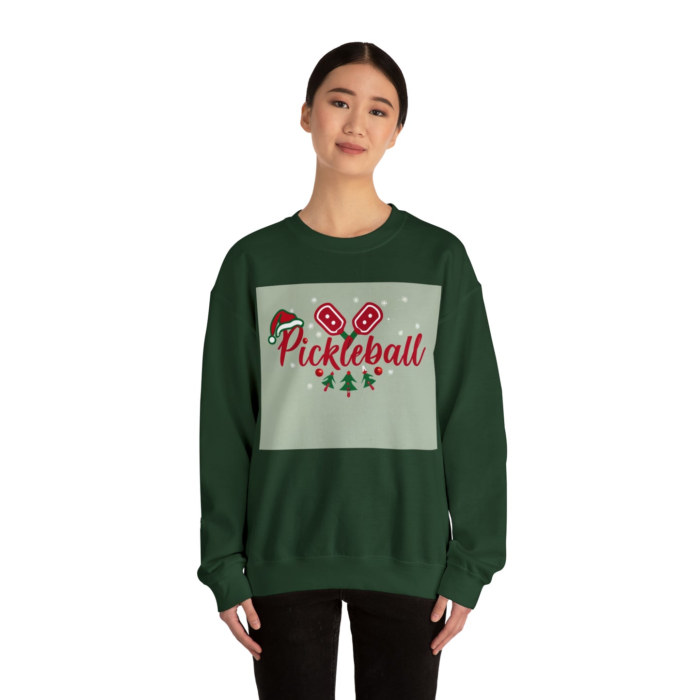 Festive Pickleball Paddle Christmas - Unisex Heavy Blend™ Crewneck Sweatshirt