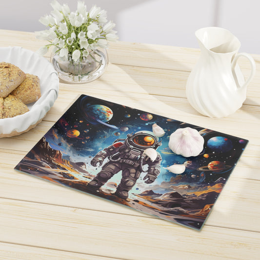 Galactic Voyage: Astronaut Journey in Celestial Star Cosmic Exploration - Cutting Board