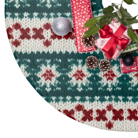 Christmas Knit Crochet Holiday, Festive Yuletide Pattern, Winter Season - Christmas Tree Skirts