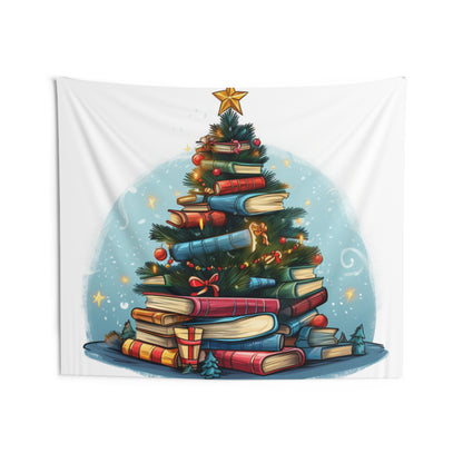 Árbol de Navidad amante de los libros, regalo para lectores - Tapices de pared interior 