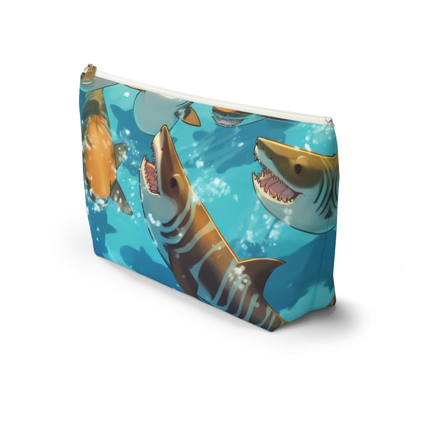 Tiger Shark: Ocean Marine Wildlife - Underwater - Accessory Pouch w T-bottom