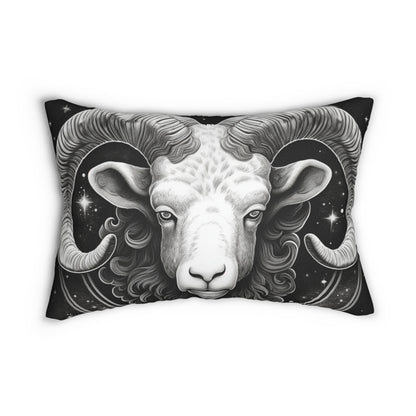 Diseño del zodiaco Aries, almohada lumbar de poliéster hilado, impresión de doble cara 