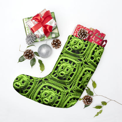 Halloween Green Alien Crochet Galactic Space Zombie Style - Christmas Stockings