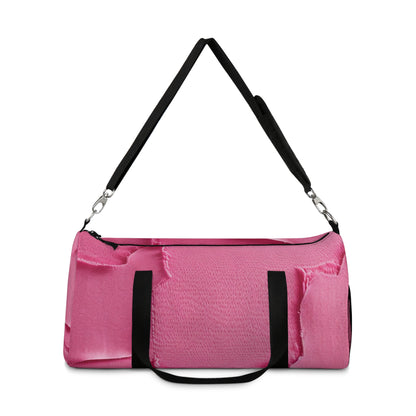 Distressed Neon Pink: Edgy, Ripped Denim-Inspired Doll Fabric - Duffel Bag