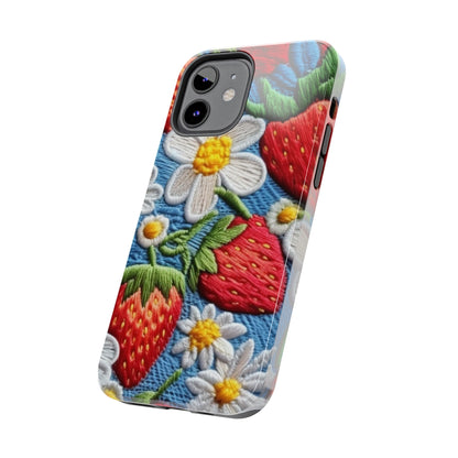 Orchard Berries: Juicy Sweetness from Nature's Garden - Fresh Strawberry Elegance - Tough Phone Cases