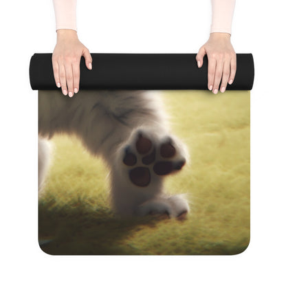 Football Kitty Fantasy: Feline Cat American Sport Quarterback - Rubber Yoga Mat