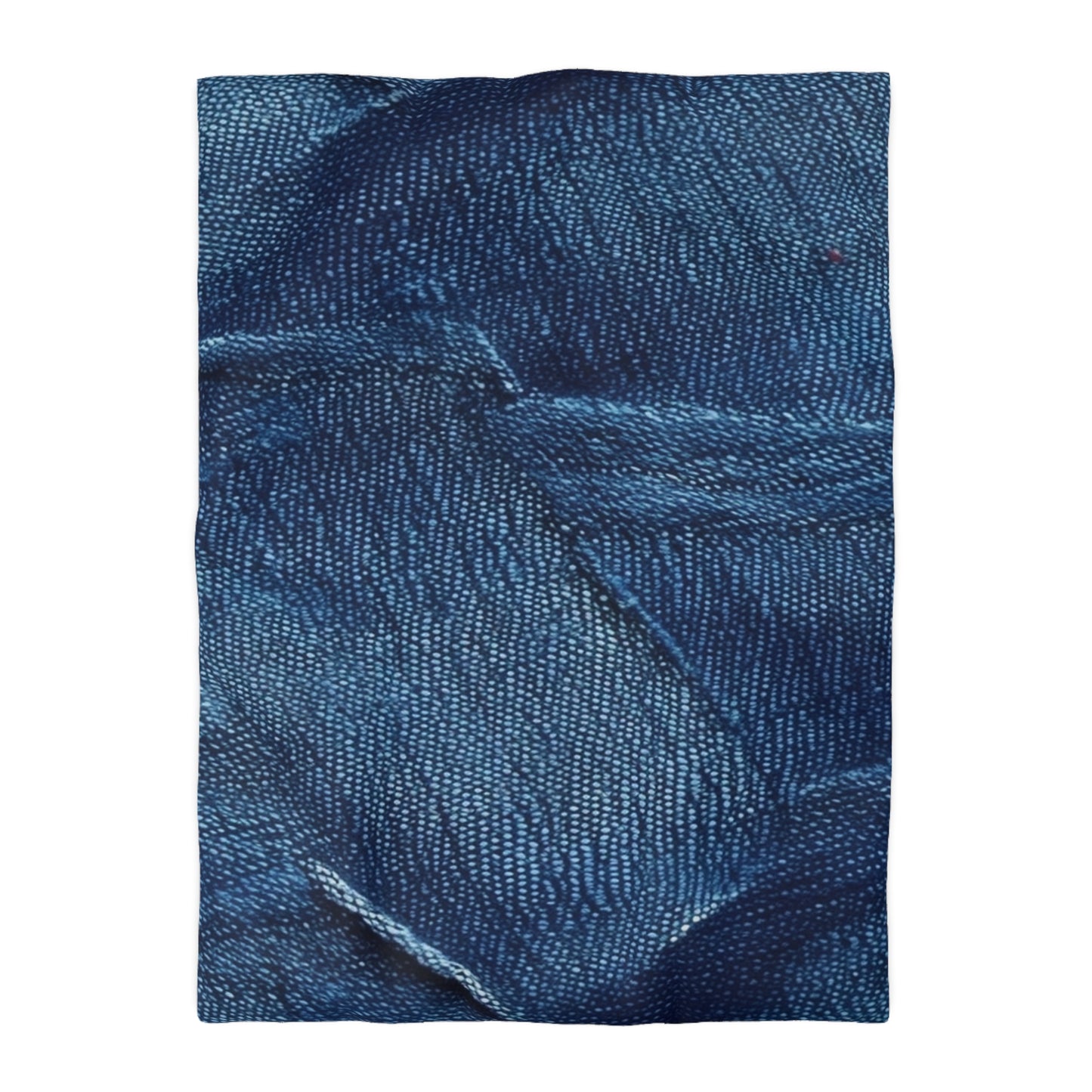 Dark Blue: Distressed Denim-Inspired Fabric Design - Microfiber Duvet Cover