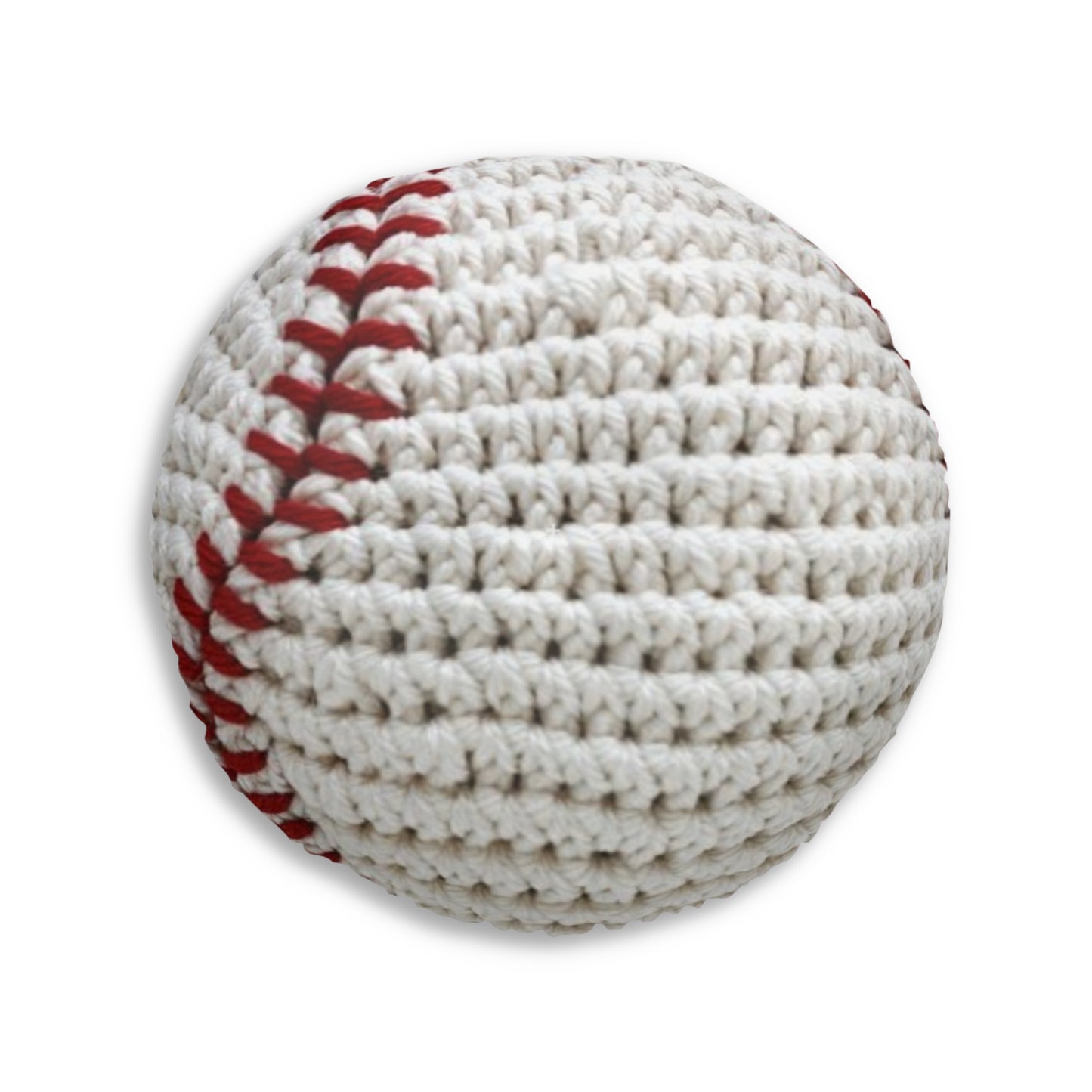 Home Baseball Shaped Hooked Pillow - Assembled and Shipped From USA - Tufted Floor Pillow, Round