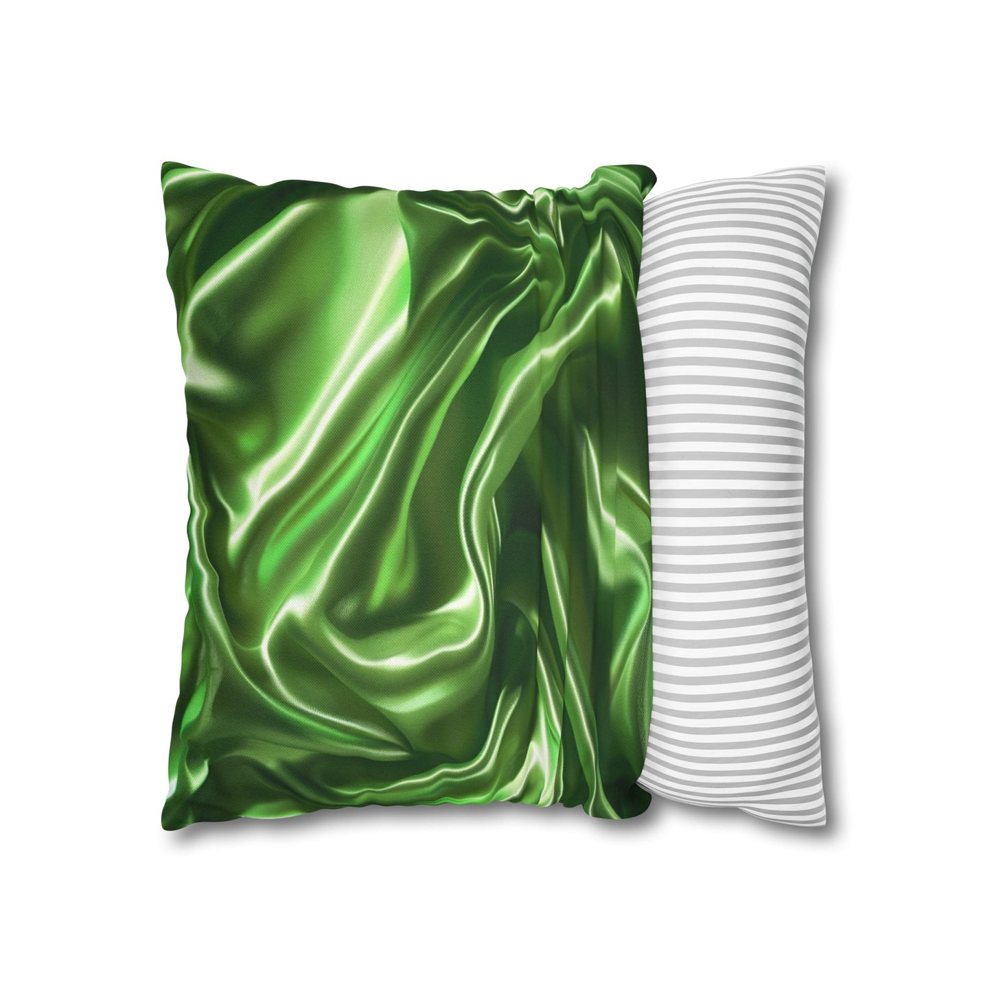 Green Silk, Spun Polyester Square Pillowcase